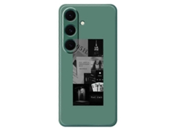 Capa Tkdaddy Para Samsung Galaxy S25 Com Costura, Fotos, Estampa, Borda Reta, Tpu, Capa Traseira, Verde
