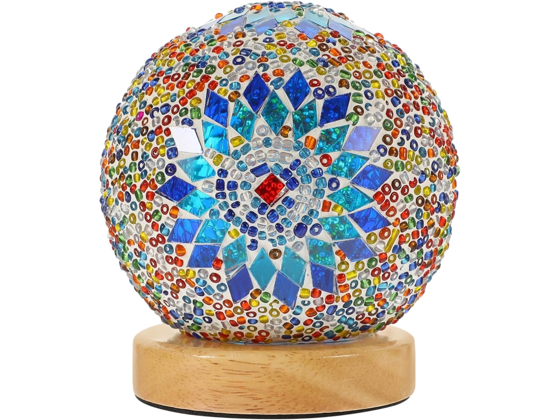 Abajur De Mesa Em Vidro Barroco Luz Noturna Decorativa.