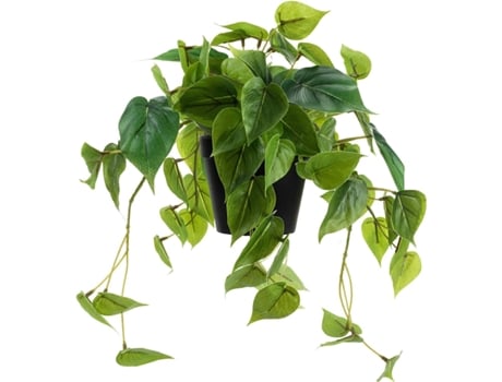 Planta Artificial Scindapsus Aureus com Vaso de Plástico para Decoração de Casa e Escritório TRUYUETY