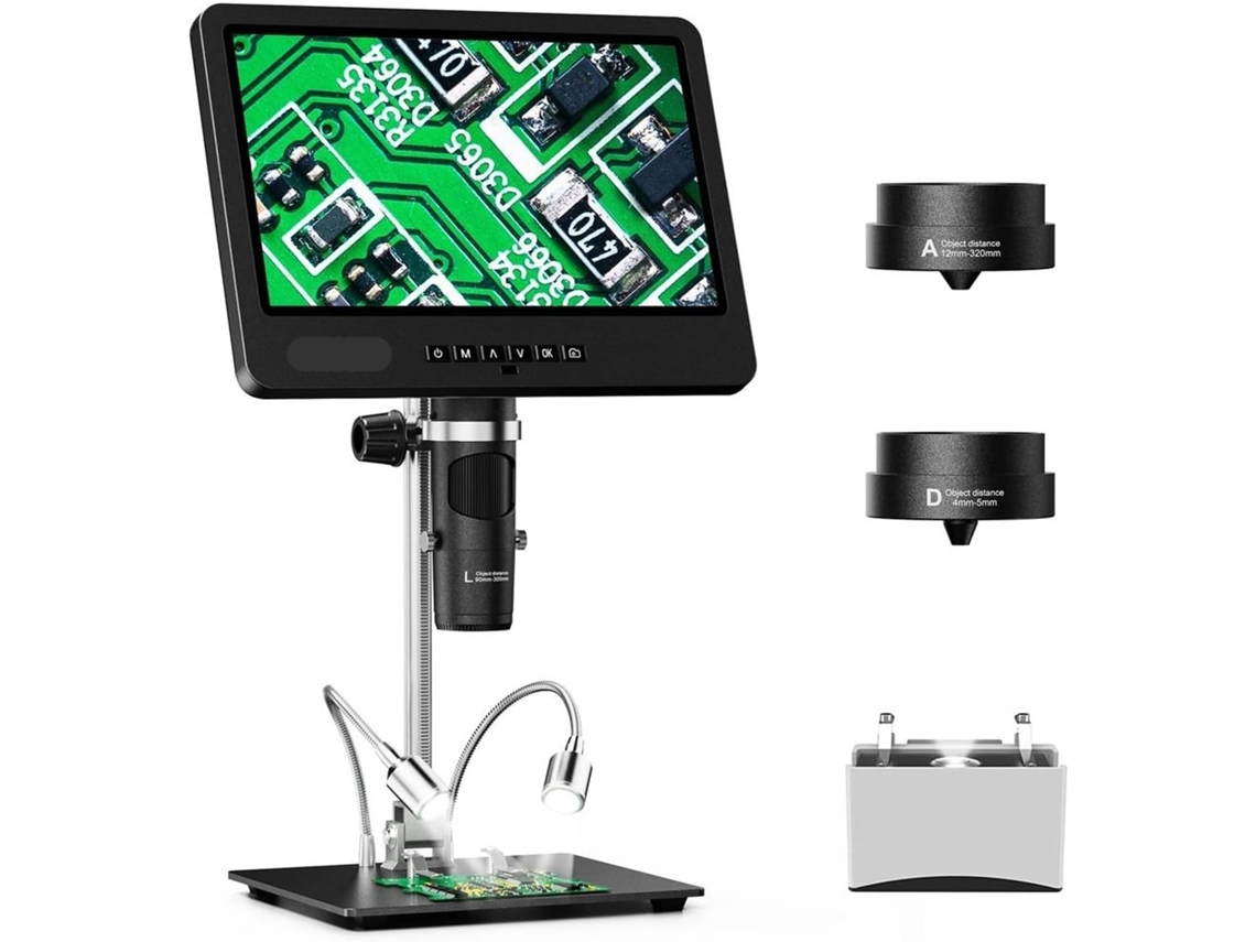 Kit de Microscópio Digital Lcd 2160p 24mp 1500x com Lupa para Soldagem e Observação. SFUSHOS