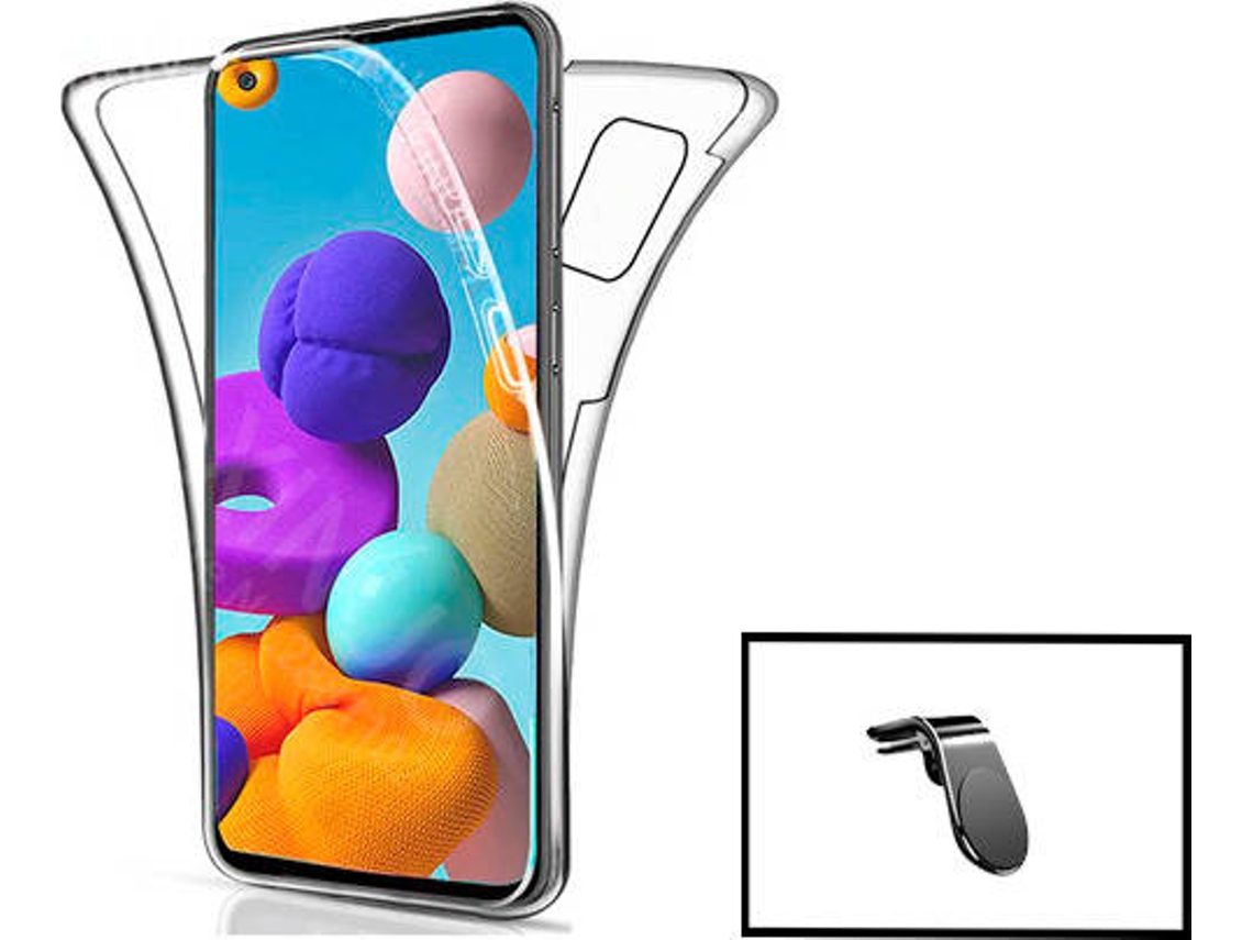 Kit Capa + Suporte Magnético L Samsung Samsung Galaxy A12 G4M Transparente e Branco