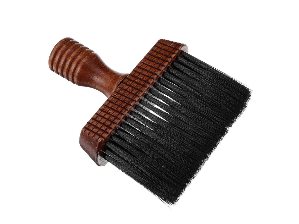 Escova De Limpeza De Pescoço Para Corte De Cabelo De Barbeiro Com Cabo De Madeira.