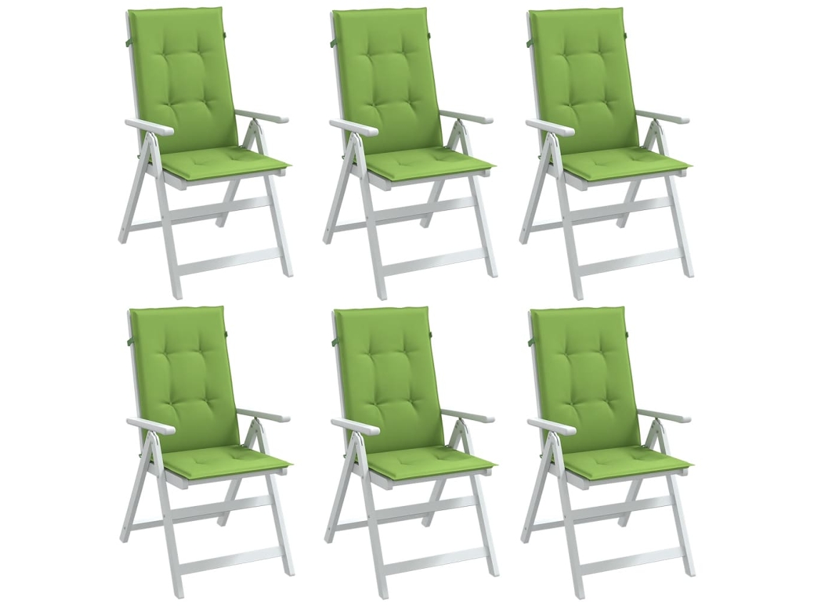 Vidaxl Almofadões Cadeiras Altas 6pcs Mesclado Tecido Verde