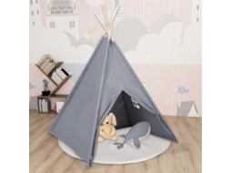 Vidaxl Tenda Teepee Infantil C/ Saco 120x120x150cm Pele Pêssego Cinza