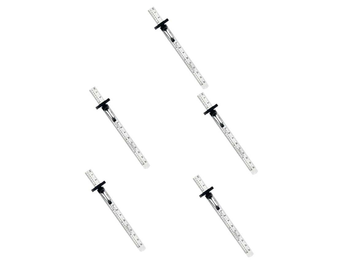 Régua De Aço Inoxidável De 5 Peças Com Clipes Removíveis, Tamanho De Bolso, Precisa.