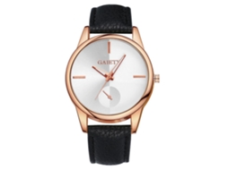 Reloj De Pulsera Gaiety De Cuero Pu Analógico De Cuarzo Con Esfera Redonda Negro