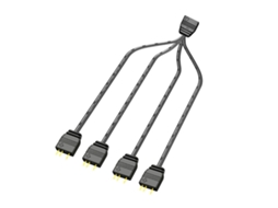 1 A 4 Portas Argb Conduziu O Divisor 33cm Do Cabo De Extensão Y Do Fio Do Conector 3pin 5v