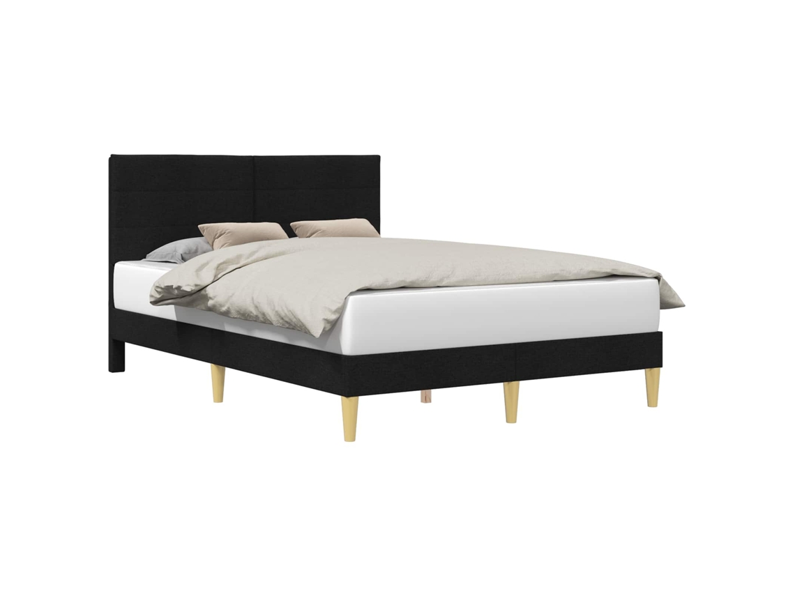 Conjunto 1 Estrutura De Cama Para Casa Vidaxl Preto Tecido (140 X 190 Cm)