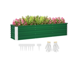 Canteiro elevado de aço 3 áreas verde 183x47x40cm BTFORUS