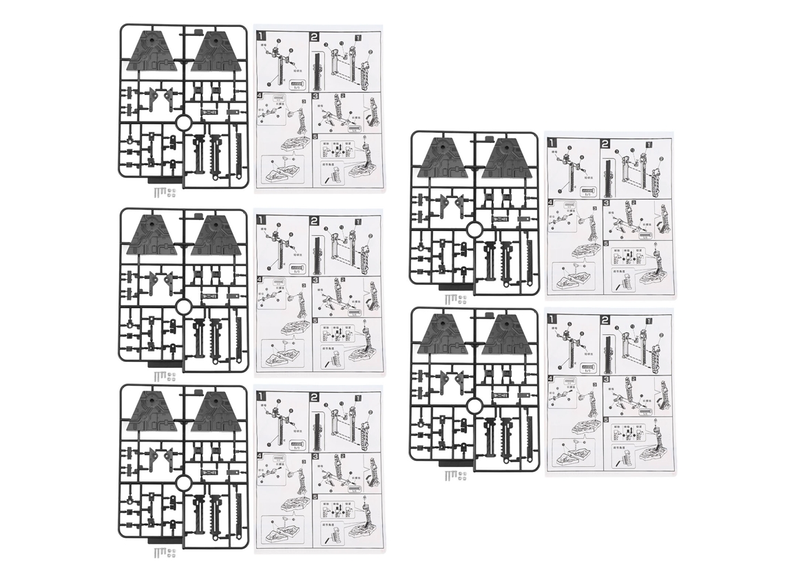 Mali conjunto de 5 Suportes para Action Figure Estável Durável para Modelos Sd Bb Rg Hg 1/144 Preto