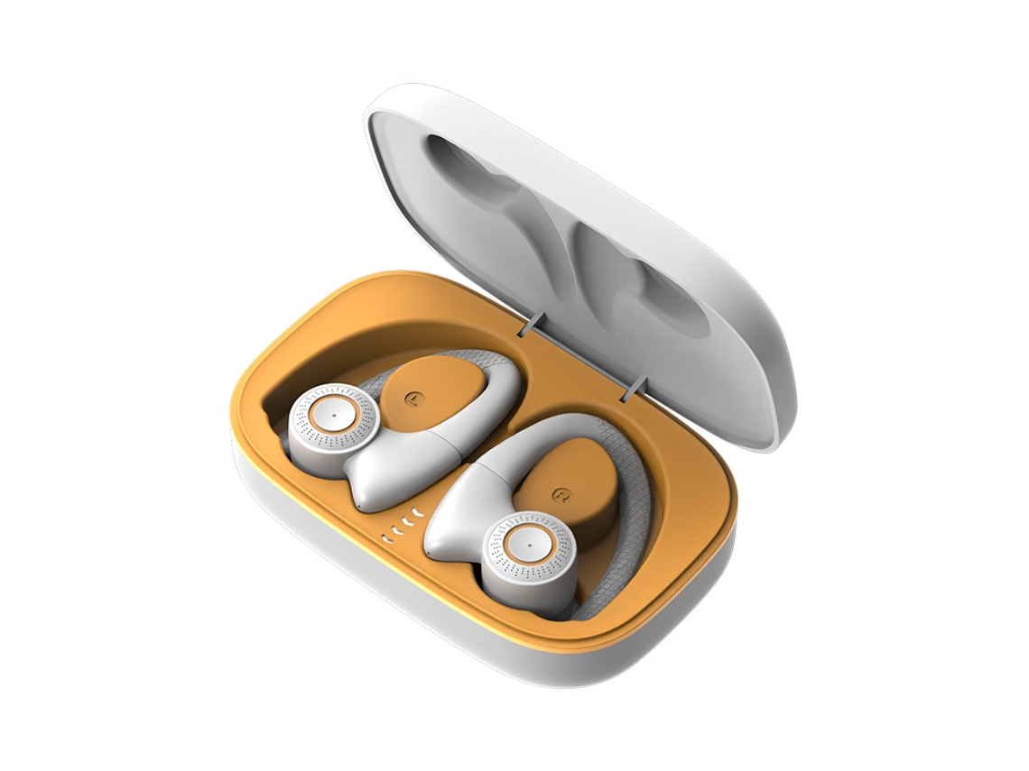 Fone De Ouvido Bluetooth, Bateria De Longa Duração, Redução De Ruído De Chamada De Microfone Duplo, Ipx5 À Prova Dágua, Amarelo