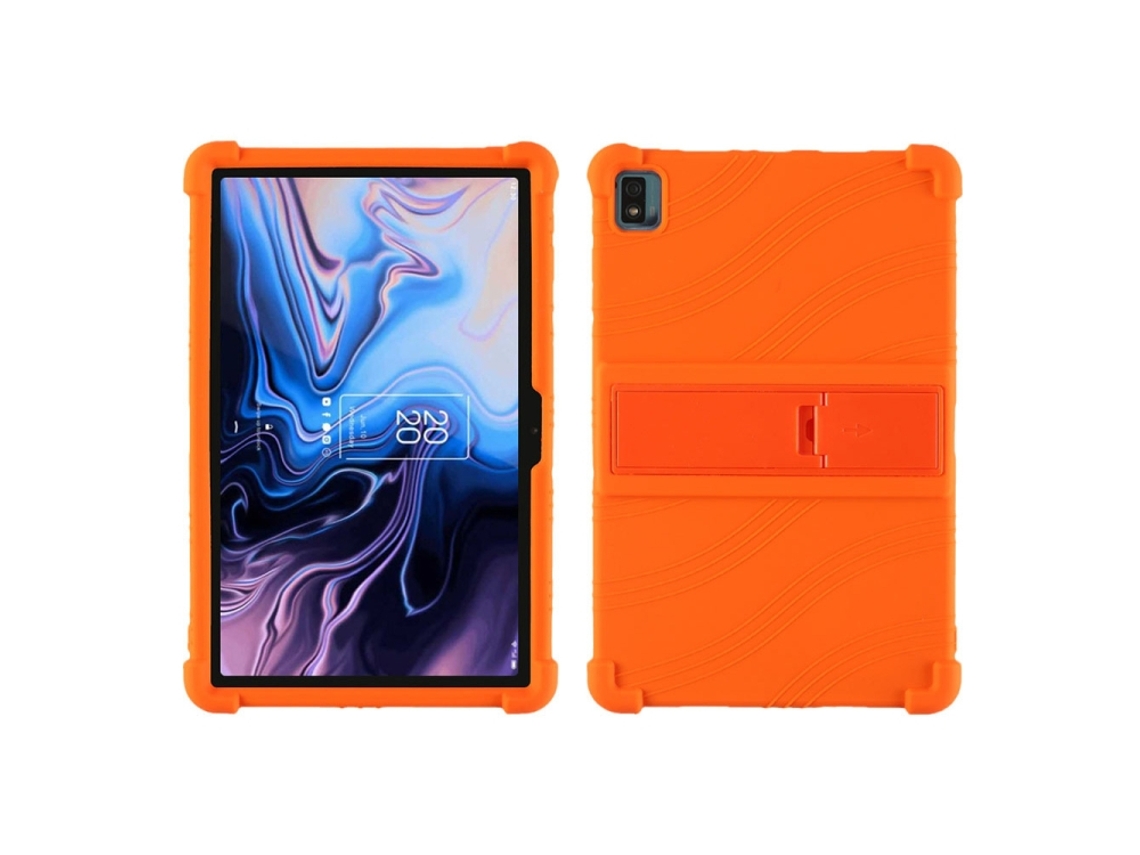 Capa De Silicone Halinuia Com Suporte Invisível, Cor Laranja Para Tablet Tcl 10 Tab Max 10,36 Polegadas