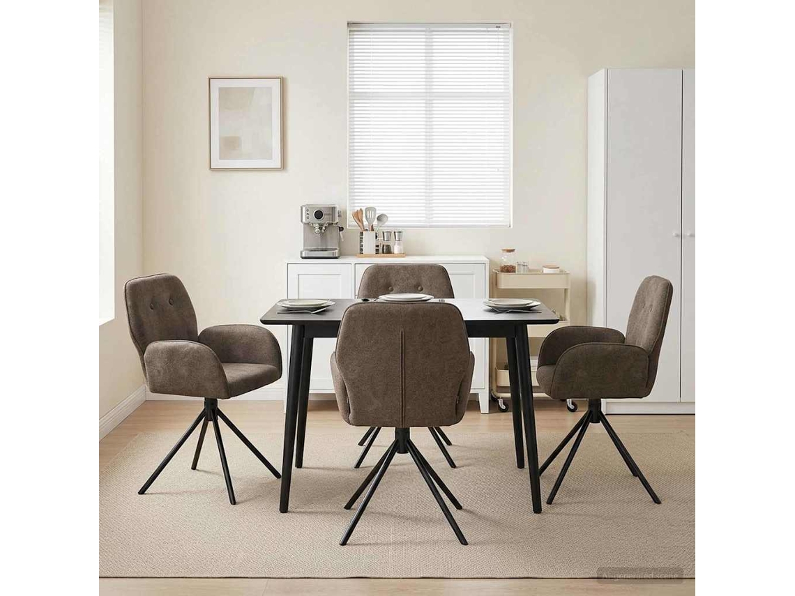 Vidaxl Cadeiras De Jantar Giratórias 4 Pcs Couro Suede Sintético