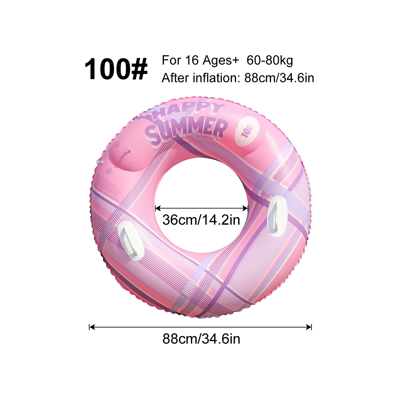 (100 Rosa) 1 Boia Inflável Para Piscina, Anel Flutuante, Boia De Natação, Tubo Flutuante Para Natação