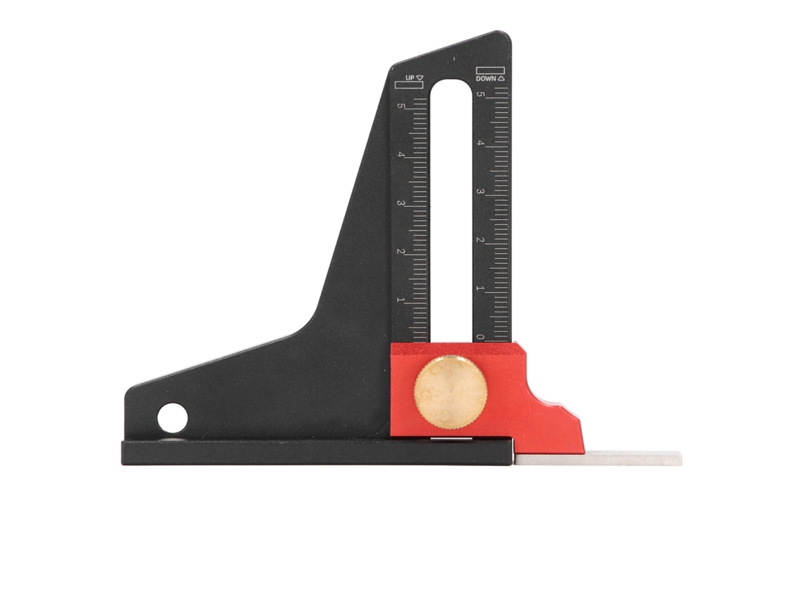 Medidor de altura para mesa de serra para madeira, régua de medição de profundidade em liga de alumínio.