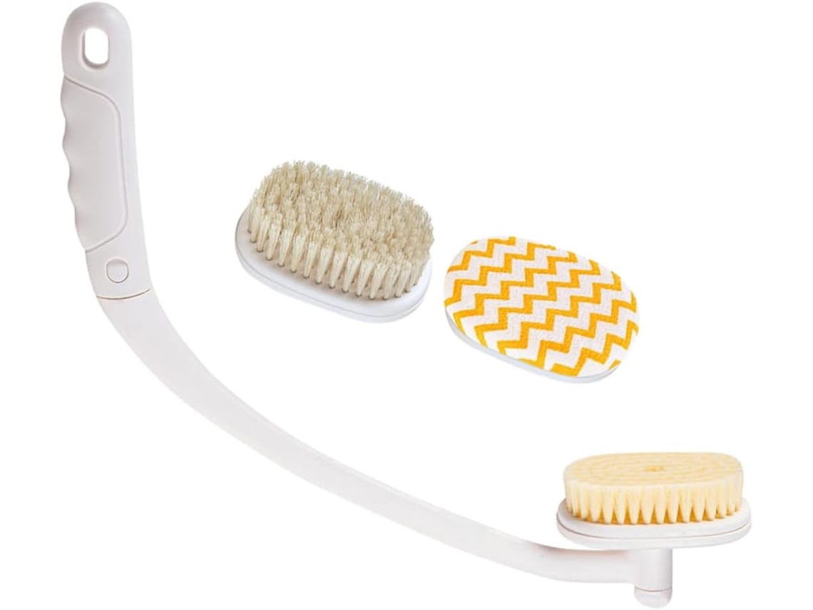 Escova De Banho Homoyoyo Com Cabo Longo E Curvado Para Corpo Costas, Com Suporte Para Pendurar E Facilitar O