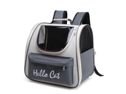 Transportadora Para Gato, Mochila Respirável De Grande Capacidade Para Animais De Estimação (cinza) Cuich