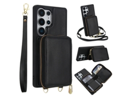 Capa Multifuncional De Couro Para Celular Com Compartimento Para Cartão, .preto (incluindo Alças Longas E Curtas), Samsung S23 Plus