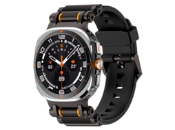 Bracelete Silicone com Conector de Metal Preto para Samsung Galaxy Watch Ultra XIAOMOYU (47mm)