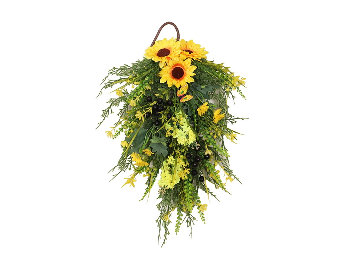 Planta Artificial Girassol de 50cm para Decoração de Parede LAXISCREED