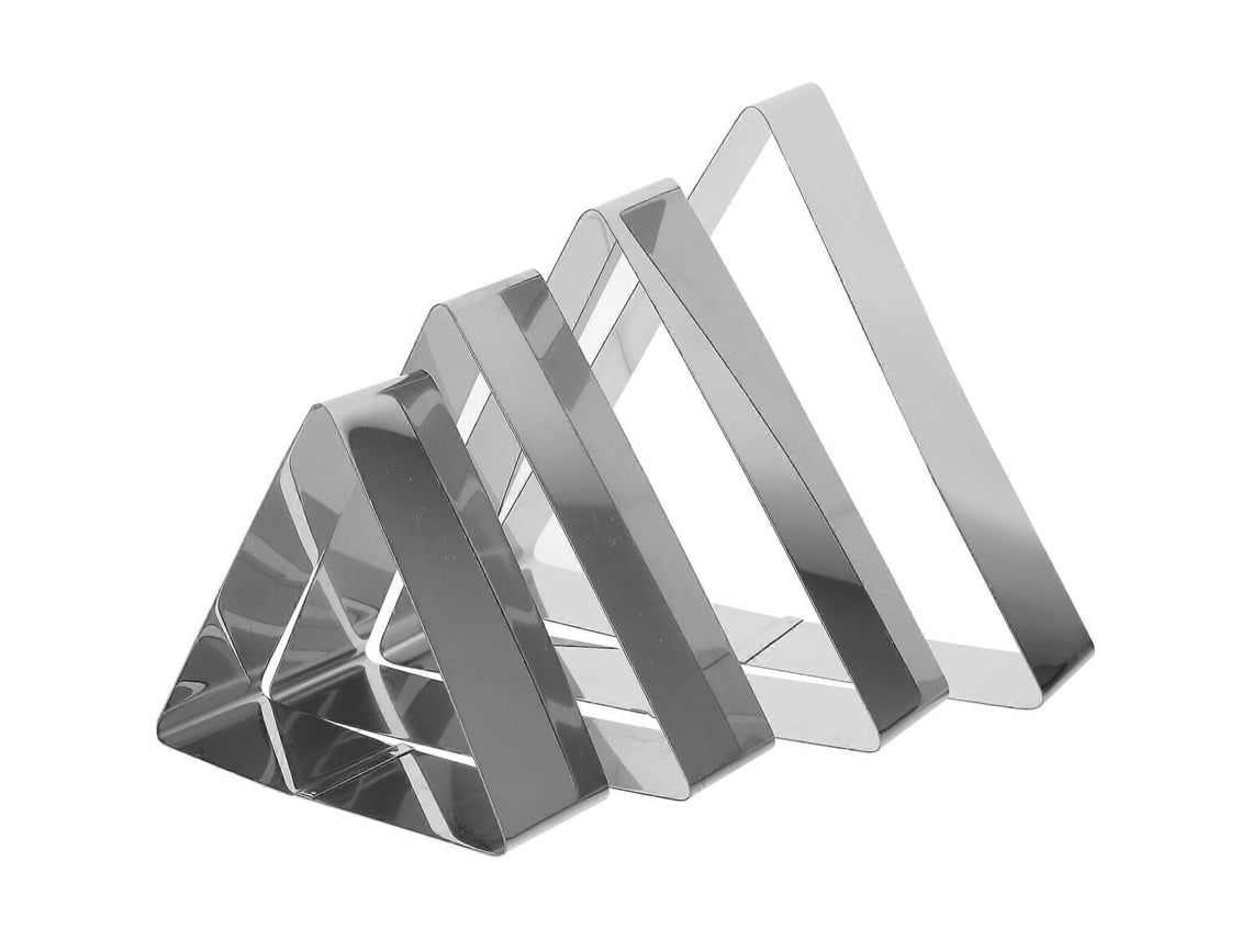 4 Formas De Aço Inoxidável Para Bolo Em Formato Triangular-zscy