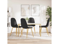Vidaxl Cadeiras De Jantar 4 Pcs Veludo Preto