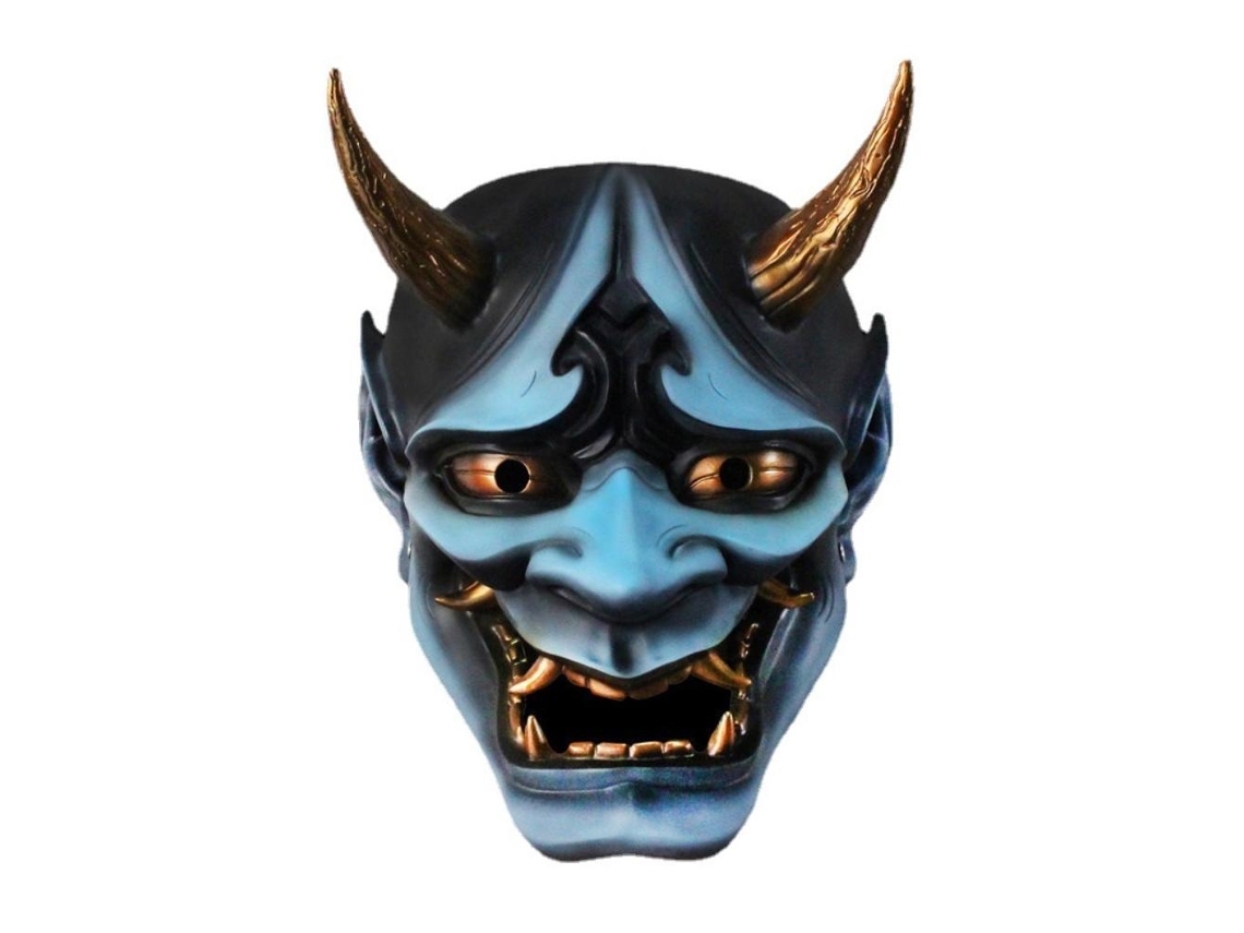 Ats máscara de Cosplay de Halloween Japonesa de Resina Cara Demonio Fantasma para Fiesta Decoración Escenario Interpretación