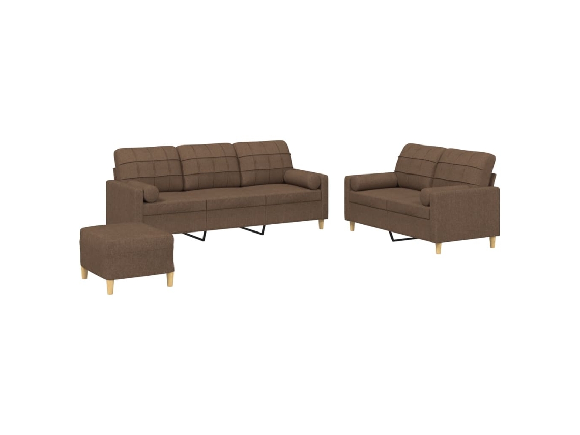 Sofa Set, Sofa Sets Vidaxl Marrom Tecido (n/a)