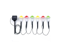 Rebe-6 Pcs Luces De Cadena De Hongos Solares Ip65 Impermeables Led Para Jardín Pátio Césped Camino Decoración Exterior