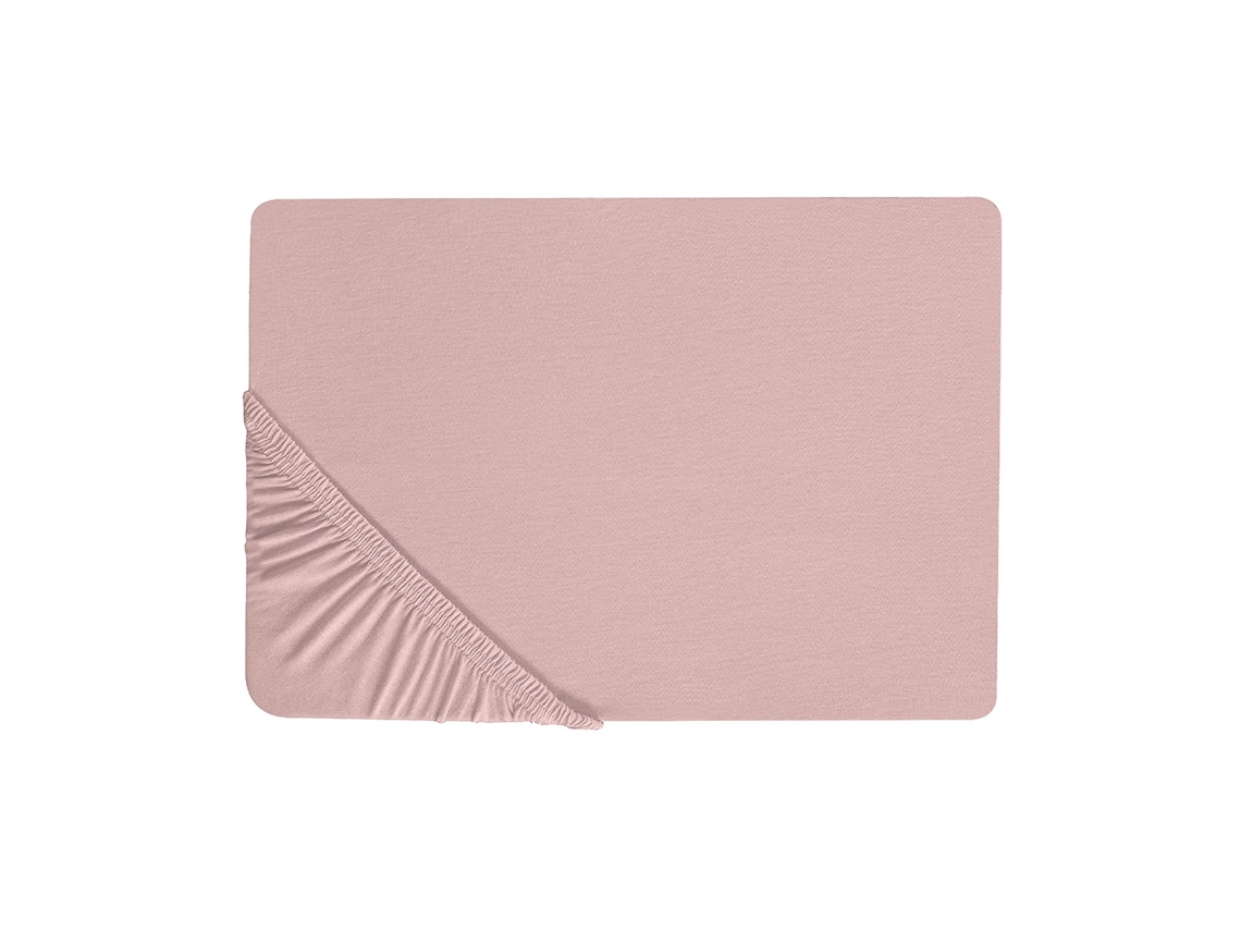 Sábana Beliani Hofuf De Algodón Rosa 140x200x25