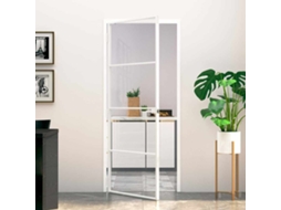 Vidaxl Porta Interior 83x201,5 Cm Vidro Temperado/alumínio Fino Branco