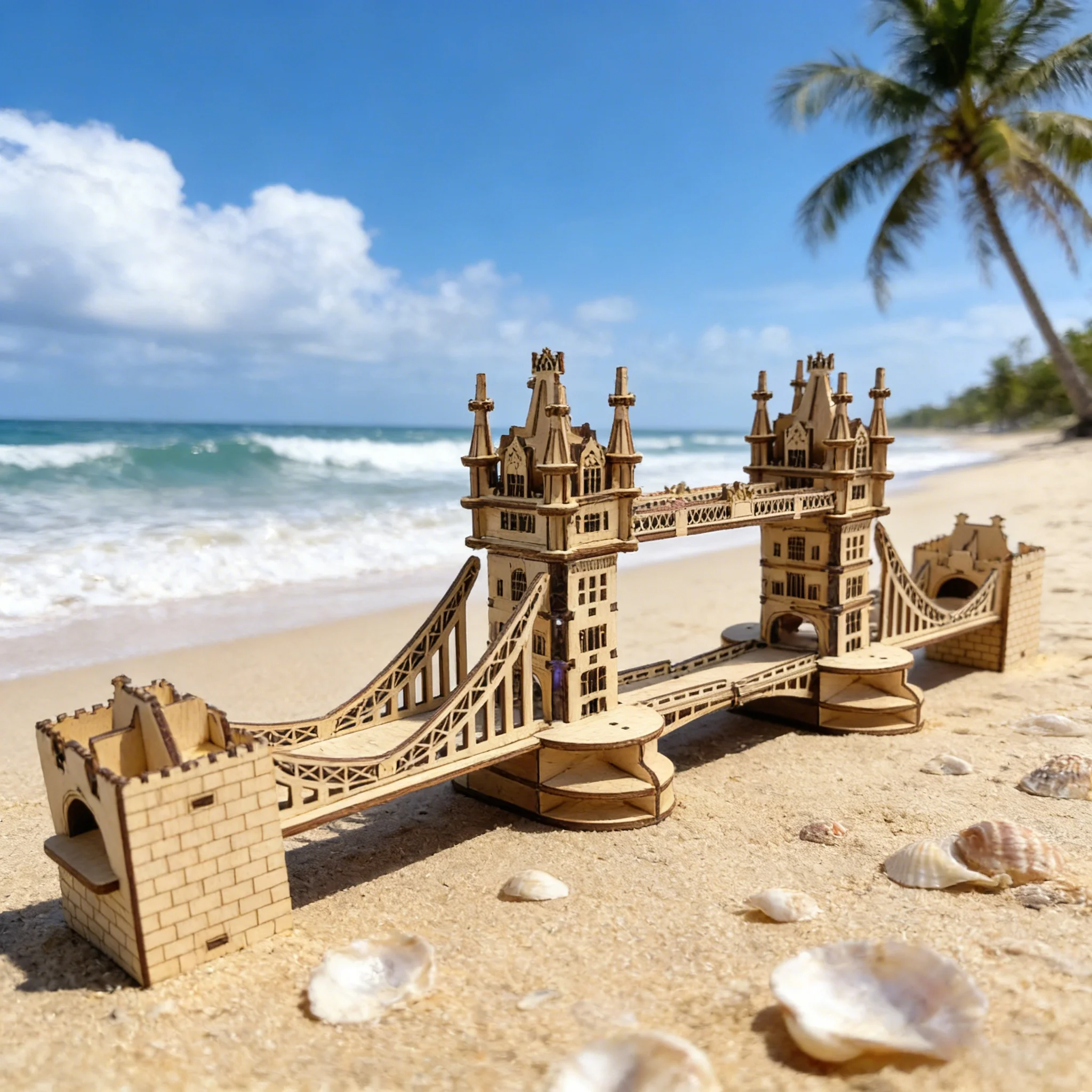 Quebra cabeça 3d de Madeira: Modelo de Madeira Faça Você Mesmo da Tower Bridge, Londres MDUG