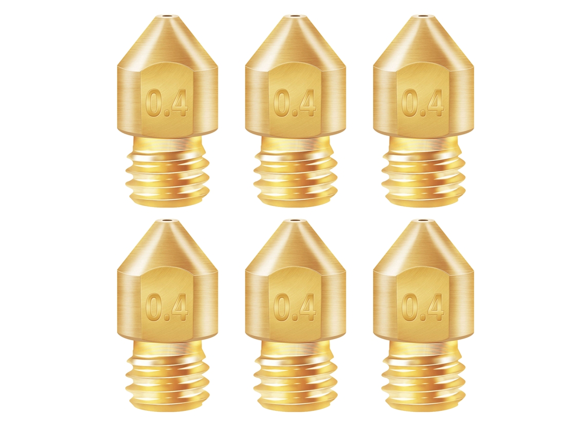 Bico Extruder De Latão/cobre Mk8 0.4mm Para Impressora 3d Creality Cr-6 Se Filamento 1.75mm 6pcs
