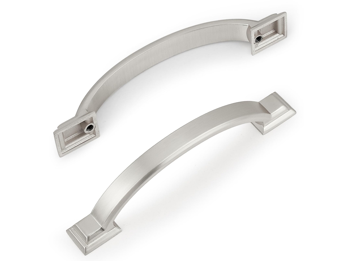 Puxadores Níquel Escovado Acetinado 6 Peças, 96mm para Penteadeiras, Portas, Gavetas