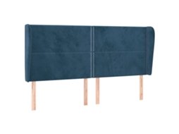 Headboard, Headboards Vidaxl Azul Veludo (203 X 23 X 118/128 Cm)