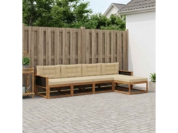 Vidaxl Conjunto De Sofás Para Exterior 5 Unid. Natural E Bege