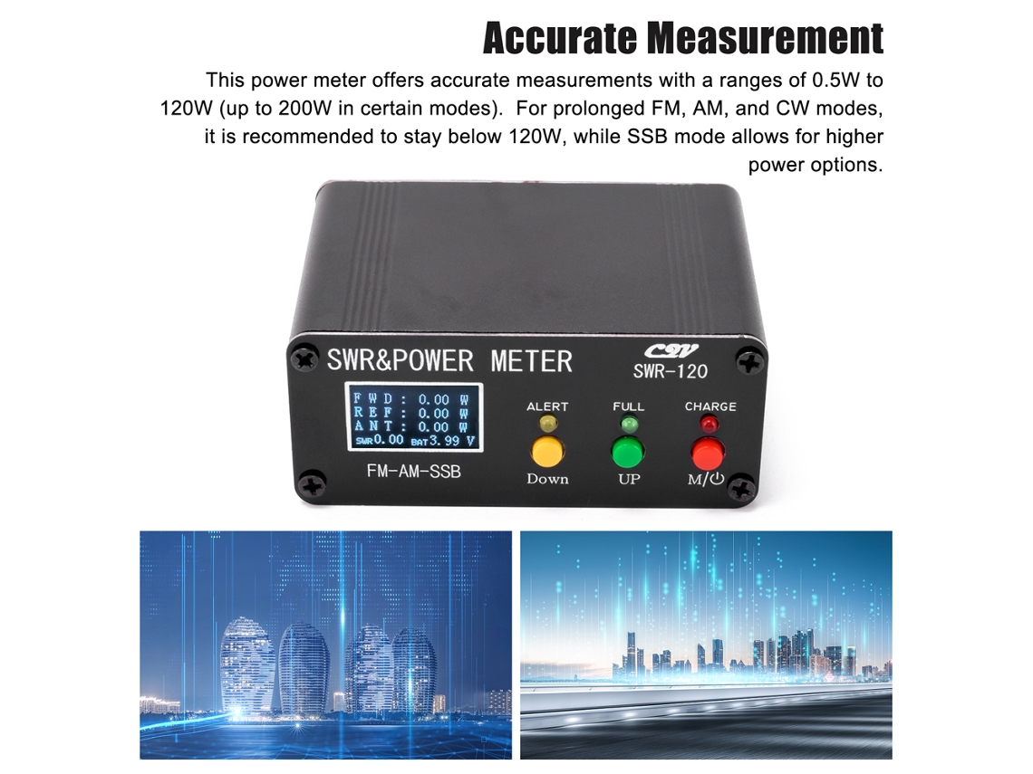 Medidor Swr Digital 1.8-54mhz 120w Com Alarme