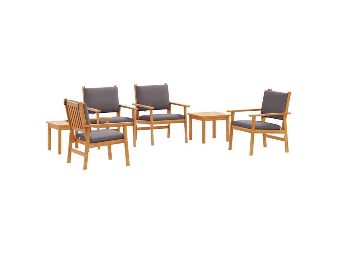 Maison Exclusive - Conjunto De Sofá De Jardim 6 Pcs Castanho