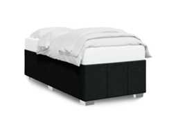 Estrutura de Cama Sem Colchão 80x200 Cm Tecido Preto MAISON EXCLUSIVE