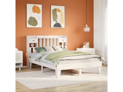 Vidaxl Cama Sem Colchão 140x200 Cm Madeira De Pinho Maciça Branco