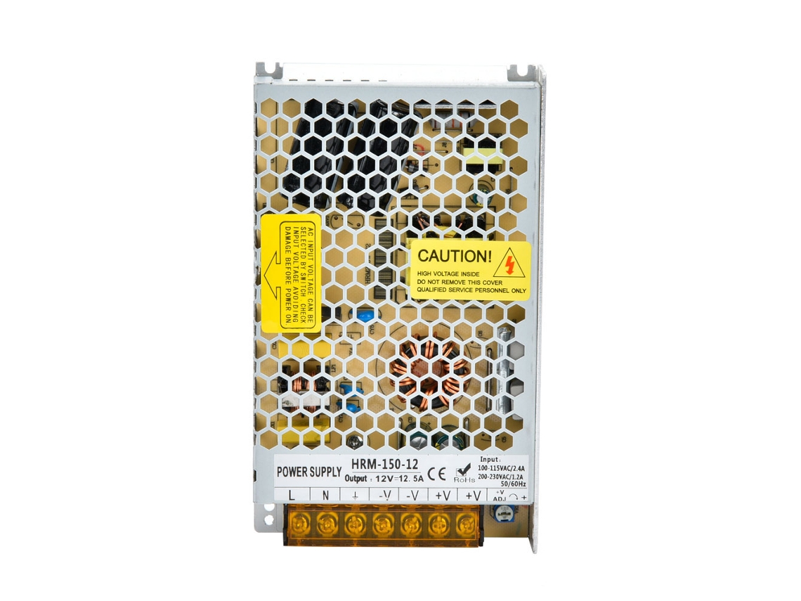 Fonte de alimentação interruptor led ultra fina 150w ac para dc12v 12.5a ip20 regulada para fitas led com MARCA