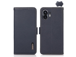 Capa Para Celular Khazneh Em Couro De Lichia Com Fecho Magnético Lateral E Proteção Rfid Para Nothing Phone 2