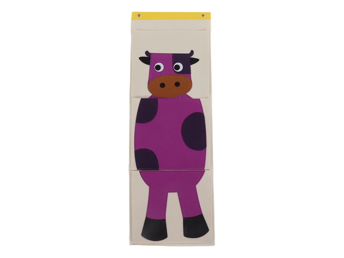 Saco de Armazenamento Pendurado na Parede com 3 Camadas de Feltro Animal Cartoon 100.5x34.7cm S/MARCA