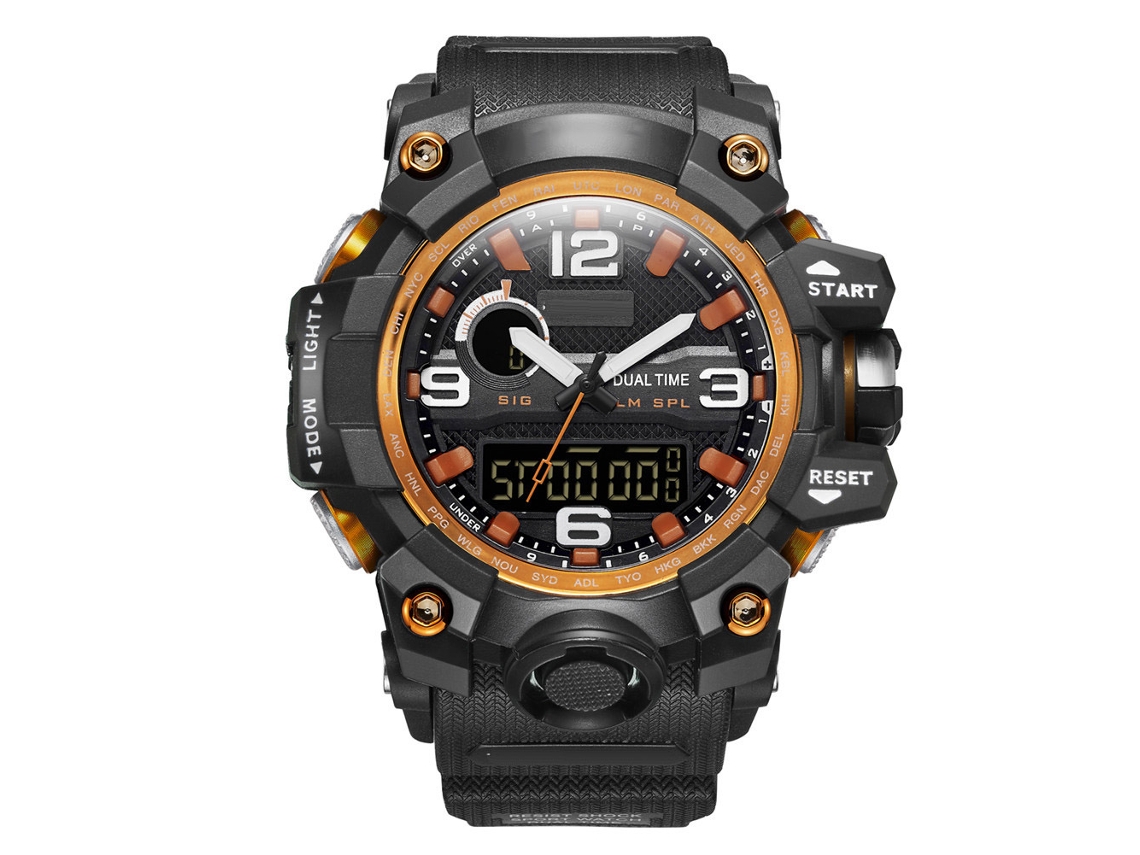 Relógio de pulso casual Mizums Fashion com pulseira de plástico à prova d'água (laranja)