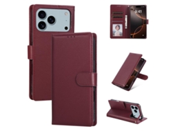 Capa De Couro Para Iphone 17 Pro Com 3 Compartimentos Para Cartões E Multifuncional.