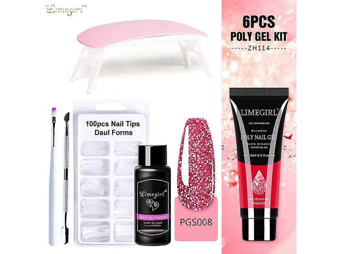 Kit de Unhas Gel Poly com Lâmpada Uv 6w, Rápido Ferramentas para Manicure GOKOCO