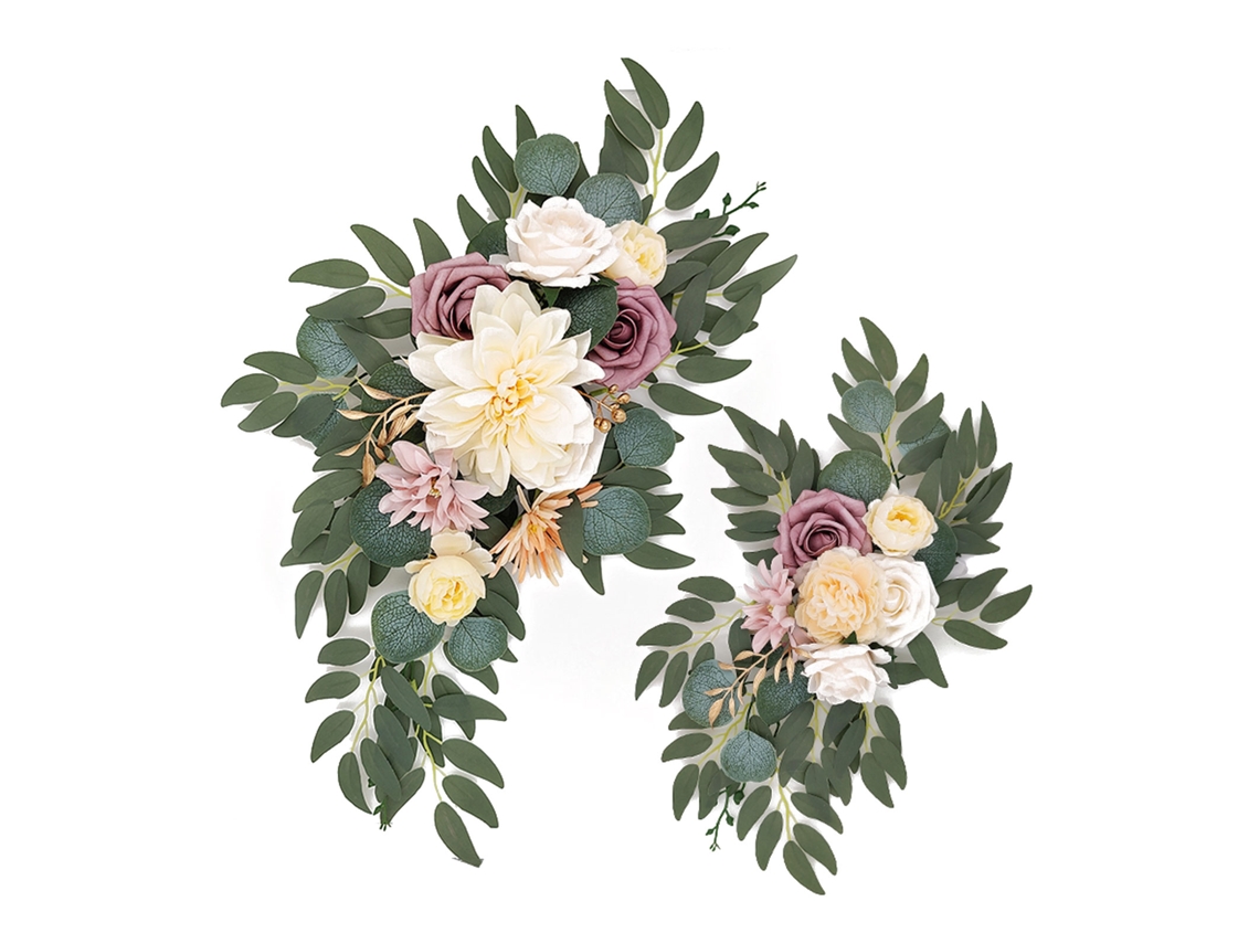 Placa de Boas-vindas para Casamento com Flores Artificiais e Decoração de Fotografia LAXISCREED