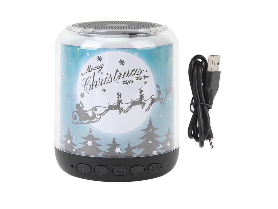 Alto Falante Bluetooth Sem Fio Com Aparência De Natal, Som Estéreo Hd, Alto Falante Portátil Com Luz Rgb Para Festa, Viagem, Natal Azul Olysi Shop