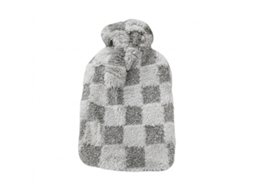 Bolsa De Água Quente Com Forro - Padrão Xadrez Bk Rsd-02 Cinzento