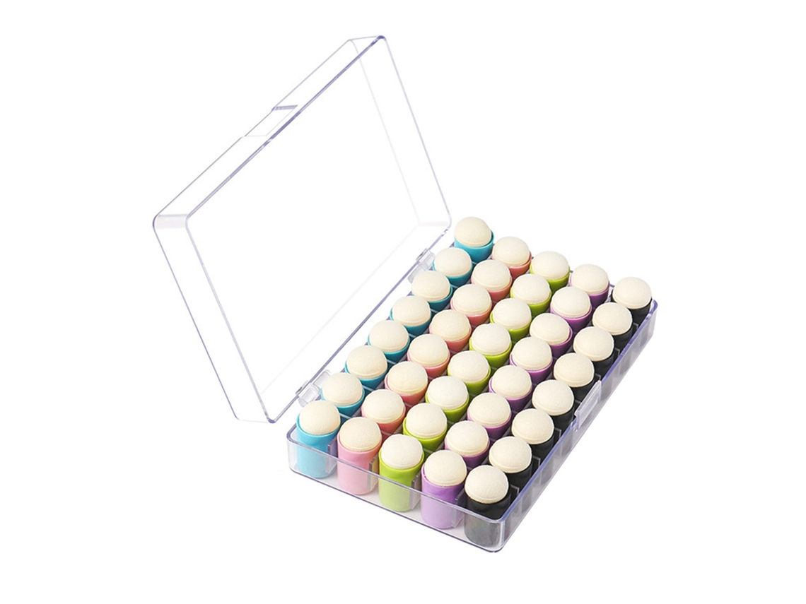Conjunto de 40 Esponjas para Dedo com Estojo S/MARCA
